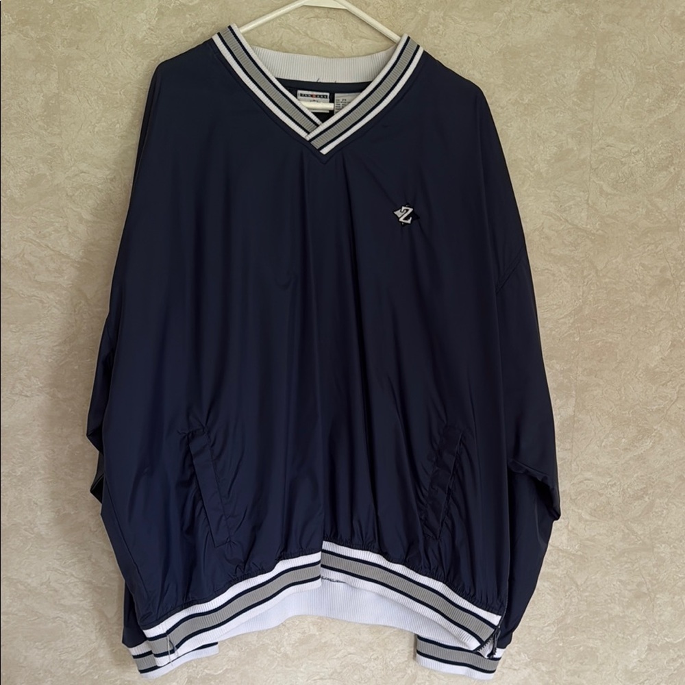 Navy V-Neck Men's pullover jacket